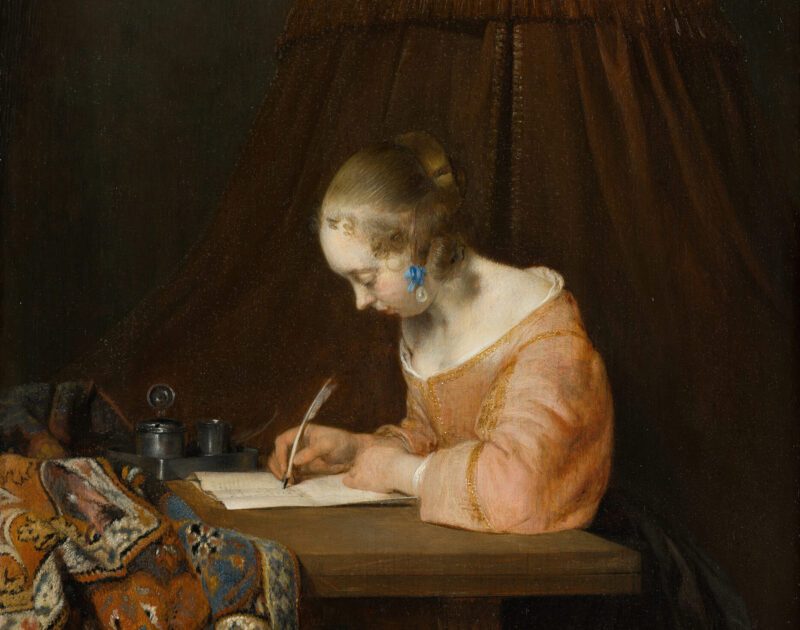 Gerard ter Borch: Woman Writing a Letter (c. 1655)